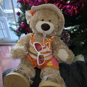 Build-A-Bear Tan Teddy in Orange Beachwear